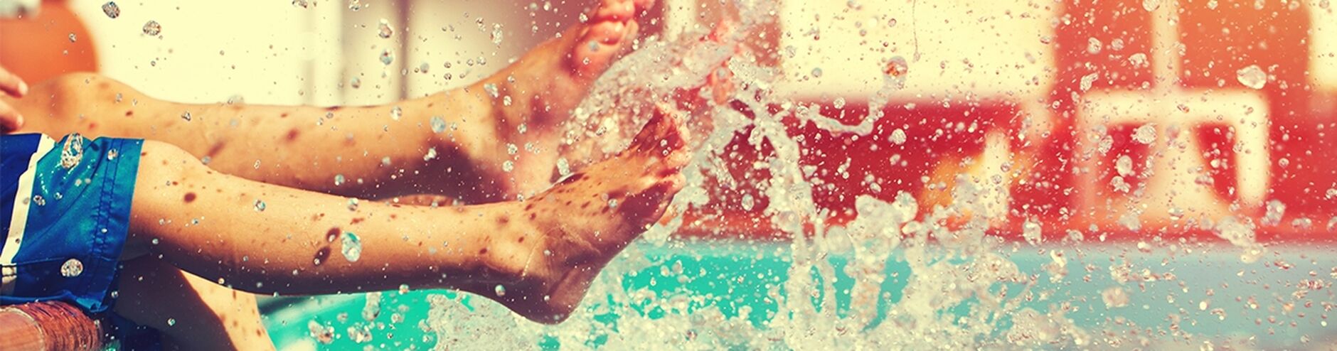 Kids splashing in the pool