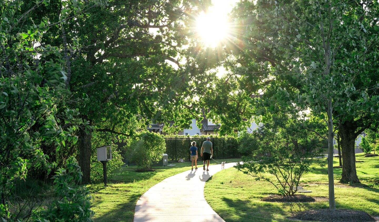 Couple walking on Greens Prairie Reserve trails